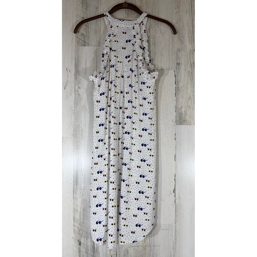Larke Anthropologie Mini Dress Size XS Sunglasses Polka Dot Button Front Halter - Picture 3 of 11
